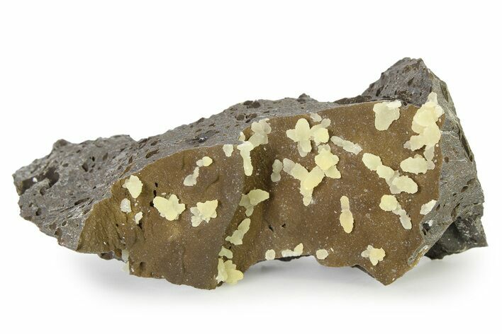 Yellow Calcite Formations on Basalt - Italy #319204